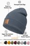 Women's Winter Leather Label Detailed Indigo Wool Beret