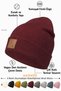 Women's Winter Leather Label Detailed Burgundy Wool Beret