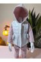 Eid-Themed Baby Girl Toy-Set with Three Pieces (Sweatshirt with Snap Fasteners on the Shoulder + Vikvikli Vest + Pants) - 6