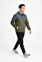 Men's Windbreaker Jacket with Fixed Hood and Zippered Pockets - 3