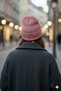 Women's Winter Leather Label Detailed Powder Wool Beret - 3