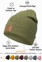 Women's Winter Leather Label Detailed Khaki Wool Beret