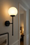 Athens Special Living Room - Kitchen - Cafe Design Black Color Body White Glass Wall Sconce