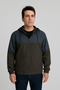 Men's Windbreaker Jacket with Fixed Hood and Zippered Pockets