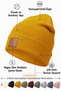 Women's Winter Leather Label Detailed Mustard Wool Beret