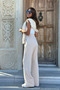 Women's High Waist Lycra Velcro Palazzo Trousers 3030 Stone - 6