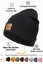 Women's Winter Leather Label Detailed Black Wool Beret