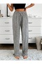 Cotton Thin Breathable Fabric Ribbon Waist Detailed Printed Pocketless Women's Pajama Bottoms