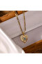 Stainless Steel Zircon Stone Eye Detailed Gold Evil Eye Necklace New Year's Gift - 3