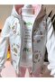 Eid-Themed Baby Girl Floral Triple Set (Sweatshirt with Snap Fasteners on the Shoulder + Hoodie Vest + Pants) - 4