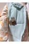 Eid Baby Girl Floral Print Piece Set (Sweatshirt with Snap Fasteners on the Shoulder + Corded Fabric Vest + Pants) - 5