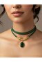Genuine Leather Vintage Steel Choker Necklace