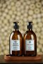 2-Pack Amber Glass Liquid Soap Dispenser with Wooden Stand Dishwashing Liquid Bottle Soap Dispenser - 7