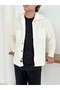 Unisex White Plush Fleece Cardigan - 7