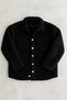 Unisex Black Plush Fleece Cardigan