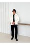 Unisex White Plush Fleece Cardigan - 4