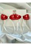 Ataturk Silhouette Printed Red Satin Bow Hairpins Set of 2