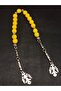 Matte Yellow Color Special Design 15-Piece Zaza Model Glass Prayer Beads - 3