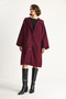 Women's Cherry Hooded Lined Pocket Detailed Mid-Length Seasonal Trench Coat 7024 60283546 - 4