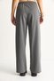 Women's Anthracite Elastic Waist Ribbed Plazzo Fabric Trousers with Pocket Detail 518 60283535 - 7