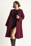 Women's Cherry Hooded Lined Pocket Detailed Mid-Length Seasonal Trench Coat 7024 60283546 - 3