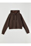 Lcw Vision Brown Hooded Women's Zippered Sweatshirt - 5