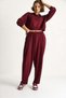 Women's Burgundy Soft Textured Polo Collar Short Sweat Shalwar Viscose Diver Suit 6818 60283530 - 6