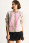 Women's Beige Pink Diamond Patterned Soft Cardigan Th251014 60284095 - 2
