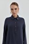 Shirt Collar Tunic Navy Blue - 2