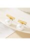 Gold Color White Pearl-Daisy Earrings Kp201 - 4
