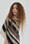 Stand Collar Patterned Sweatshirt Ecru - 2