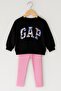 Girl's Suit with Floral Printed Leggings 1637 Lila