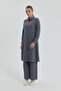 Eyelet Detailed Shirt Collar Tunic Gray - 2