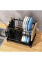 2 Tier Foldable Dish Drying Rack with Utensil Holder & Cutting Board Holder & Drainboard Tray - 3