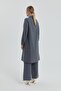 Eyelet Detailed Shirt Collar Tunic Gray - 4
