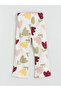 Lcw Kids Ecru Floral Patterned Ribbed Girls' Leggings - 3
