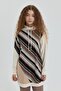 Stand Collar Patterned Sweatshirt Ecru