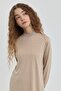 Stone Detailed Knitted Tunic Beige - 3