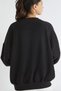 Women's Oversize Sweatshirt with Ribbon Print in Black – Crew Neck, 3 Thread Rastering - 4