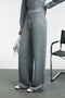 Mariposa Women's Round Neck Stripe Patterned Crop Wide Leg Knitwear Grimelange Top and Bottom Set - 5