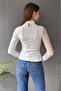 Women's Half Fisherman Tulle Detailed Blouse - 3