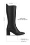 Alive Women's Genuine Leather Zippered Stitching Detailed Heeled Boots B4150-Black - 4