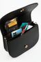 Women's Thick Canvas Black Bag with Straps for Shoulder and Crossbody - 8
