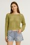 Women's 100% Cotton Openwork Sweater Pistachio Green - 2