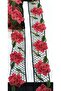BLACK MESH COLORFUL FLOWER EMBROIDERED EDGE STRIP