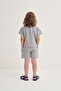 Unisex Children's Knitted Waffle Suit Gray - 3
