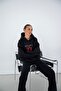 Women's Oversized Hoodie Hot & Printed Black – Hooded , 3 Thread Count Fleece-Lined Fleece - 4