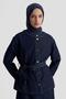 Belted Snap Fastener Biscuit Collar Skirt Suit Indigo 25KT607 - 3
