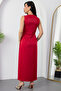 Square Neck Ruched Waist Slit Dress YZC25Y223 - 8