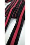 BLACK SILVER EDGE RED DETAIL TASSEL STRIP - 3